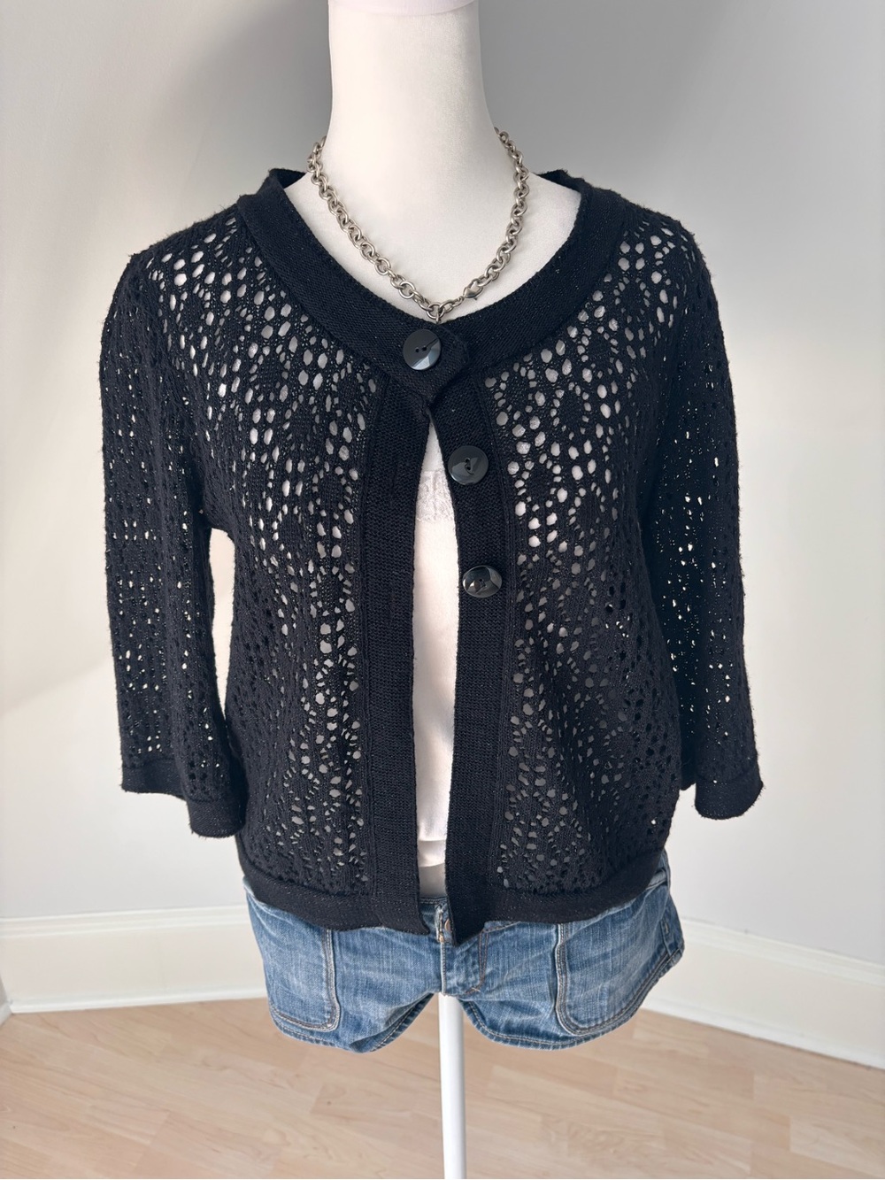 Gina Benotti Open Knit Cardigan 🖤